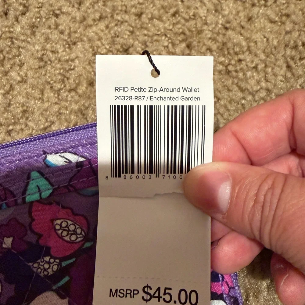 Vera Bradley Purple Floral Zip Card Wallet